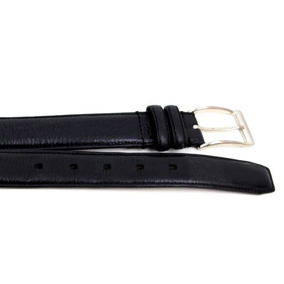 BLACK GENUINE LEATHER 1.25"Wd CASUAL DRESS MEN'S BELT Sz 44 (X48 - Picture 10 of 11